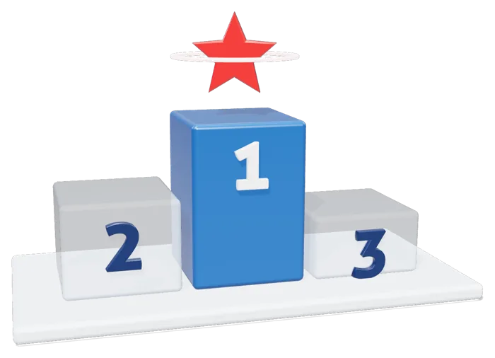 Podio con el primer lugar destacado